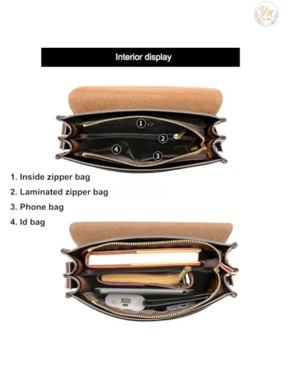 PU Leather Crossbody Messenger Bag with Adjustable Strap for Travel Work